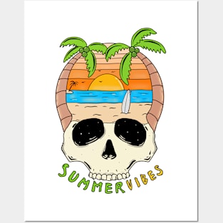 Summer vibes skull version Posters and Art